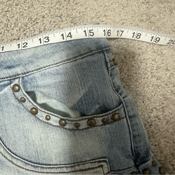 Vintage Y2K Denim Large Studded Mini Skirt - Picture 5 of 5